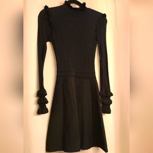 Zara - High Neck - Long Sleeve - Fit and Flare Dress